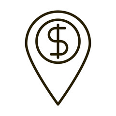 Poster - location pin money business financial investing line style icon