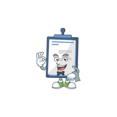 Poster - A medical note waiter cartoon character ready to serve