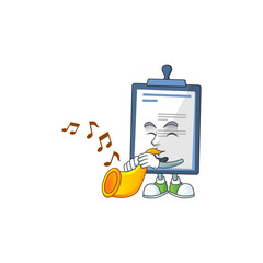 Sticker - A brilliant musician of medical note cartoon character playing a trumpet