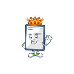 Poster - The Charismatic King of medical note cartoon character design wearing gold crown