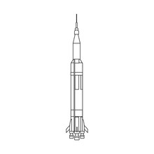 Space Rocket Of The United States. Illustration For Web And Mobile Design.