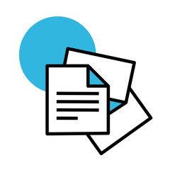 Sticker - paper document line and fill style icon