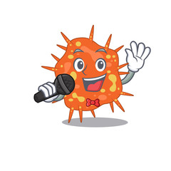 Sticker - Talented singer of burkholderia mallei cartoon character holding a microphone