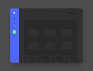 Fototapete - App sidebar menu concept. Wireframes screens. Dashboard UI and UX Kit design. Use for mobile app or website.