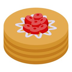 Wall Mural - French cake icon. Isometric of french cake vector icon for web design isolated on white background