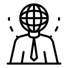 Poster - Global headhunter icon. Outline global headhunter vector icon for web design isolated on white background