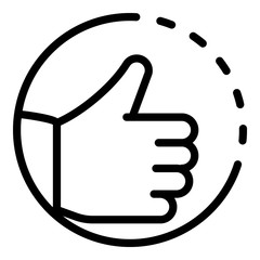 Poster - Headhunter thumb up icon. Outline headhunter thumb up vector icon for web design isolated on white background