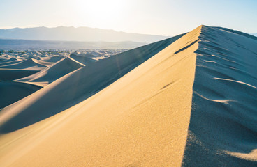 beautiful landscape  of  Mesquite Flat Sand Dunes. Death Valley National Park, California, USA.