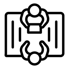 Poster - Meeting table icon. Outline meeting table vector icon for web design isolated on white background