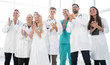 © ASDF - group of diverse medical staff members applauding together