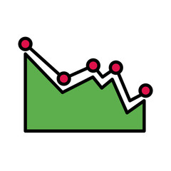 Canvas Print - statistics infographic line and fill style