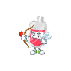 Wall Mural - Charming picture of bag of blood Cupid mascot design concept with arrow and wings