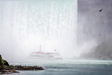 Tour Boat In The Mist Under Horseshoe Falls On The Niagara River