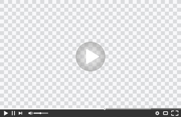 Poster - New video player window template for web or mobile apps isolated on transparent background. Flat style watching video online minimalistic page design. Vector illustration eps 10
