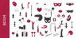 © Татьяна Павлючик - Big set of vector bdsm icons. Colored symbols of intimate toys. Isolated over white background.