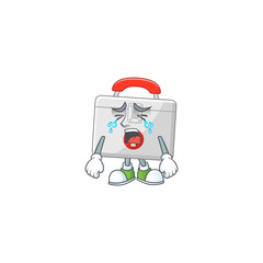 Sticker - A weeping first aid kit cartoon character concept