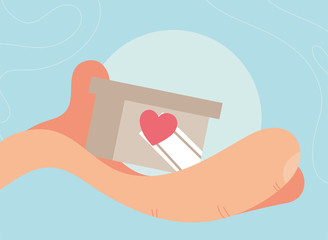 Poster - hand with box symbol of charity donation