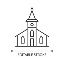 Catholic Church Pixel Perfect Linear Icon