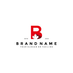 Wall Mural - letter B maple logo design vector