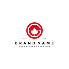 letter g maple logo design vector
