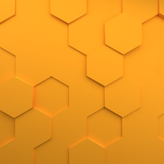 Wall Mural - Abstract modern honeycomb background in yellow