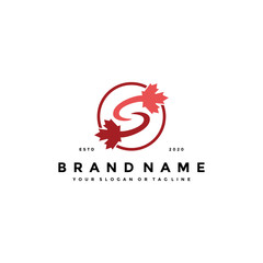 letter S maple logo design vector