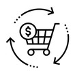 Purchase history icon. Shopping cart sign. Online store basket symbol.