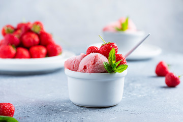 Poster - Summer sorbet with fresh strawberry