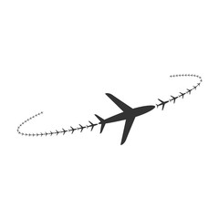 Wall Mural - airplane flight tickets air fly travel takeoff silhouette element vector stock illustration