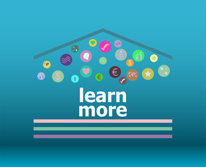 Poster - Text Learn More on digital background. Education concept