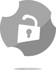 Poster - Padlock icon web sign. Rounded button . Trendy flat style sign isolated on white background