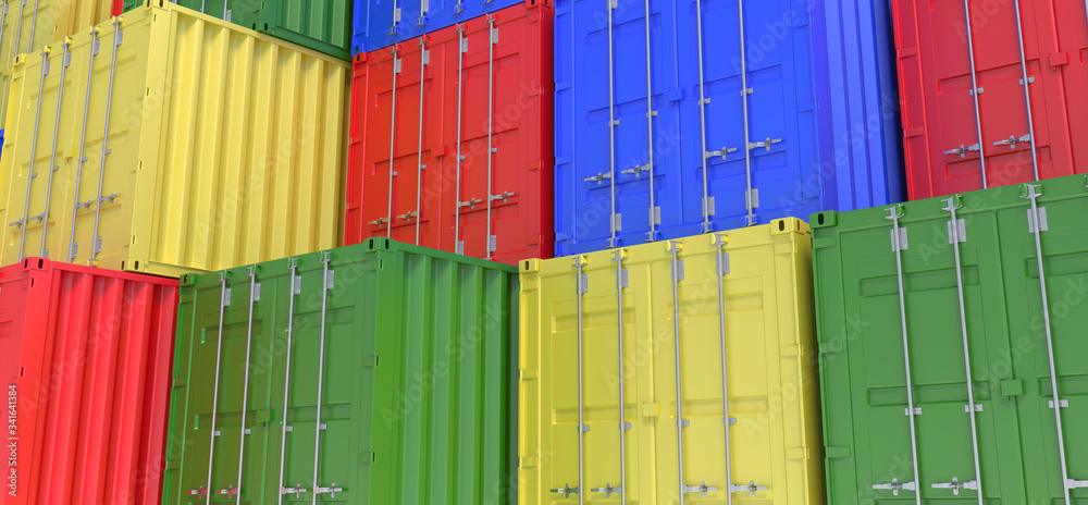 Shipping container cargo 3d rendering Stock Photo | Adobe Stock