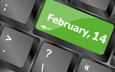 Poster - computer keyboard key - 14 february