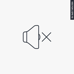 Poster - No sound, linear style sign for mobile concept and web design