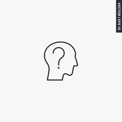 Poster - Question, linear style sign for mobile concept and web design