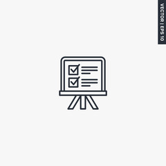 Poster - Social survey, linear style sign for mobile concept and web design