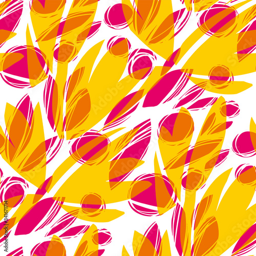 Summer pink and yellow abst...