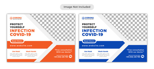 Canvas Print - Modern healthcare and medical flyer template about coronavirus