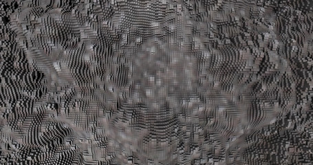 Wall Mural - Abstract grid shape landscape background. 3D rendering