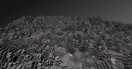 Wall Mural - Abstract grid shape landscape background. 3D rendering
