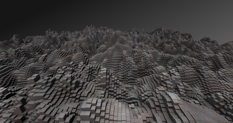 Wall Mural - Abstract grid shape landscape background. 3D rendering