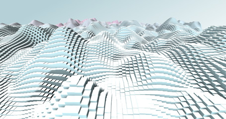 Wall Mural - Abstract grid shape landscape background. 3D rendering