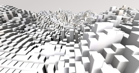 Wall Mural - Abstract grid shape landscape background. 3D rendering