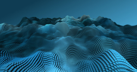 Wall Mural - Abstract grid shape landscape background. 3D rendering