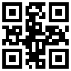 black qr code on a white background.