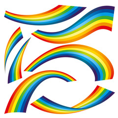 Wall Mural - Set of rainbow icons on a white background.