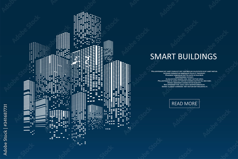 Smart building concept design - obrazy, fototapety, plakaty 