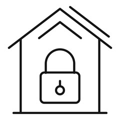 Poster - locked smart house icon. outline locked smart house vector icon for web design isolated on white bac