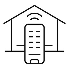 Poster - Smart house remote control icon. Outline smart house remote control vector icon for web design isolated on white background