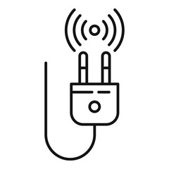 Poster - wifi electric plug icon. outline wifi electric plug vector icon for web design isolated on white bac
